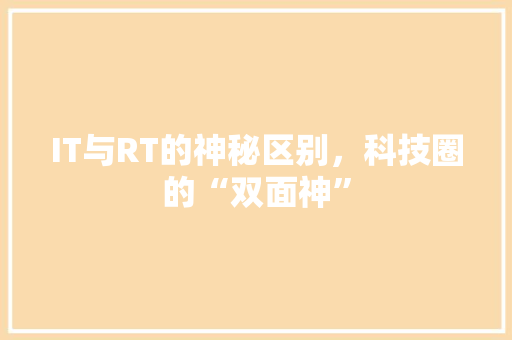 IT与RT的神秘区别，科技圈的“双面神” 网站建设公司