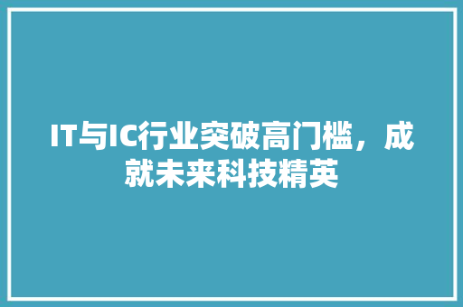 IT与IC行业突破高门槛，成就未来科技精英 SEO关键词