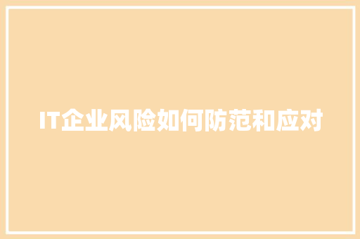 IT企业风险如何防范和应对 百度SEO