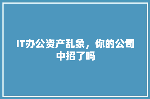 IT办公资产乱象，你的公司中招了吗 百度SEO