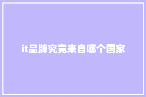 it品牌究竟来自哪个国家 搜狗SEO