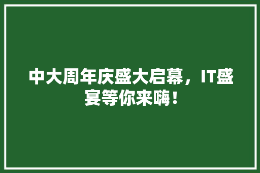中大周年庆盛大启幕，IT盛宴等你来嗨！ SEO关键词