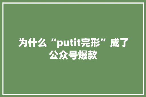 为什么“putit完形”成了公众号爆款 网站建设公司