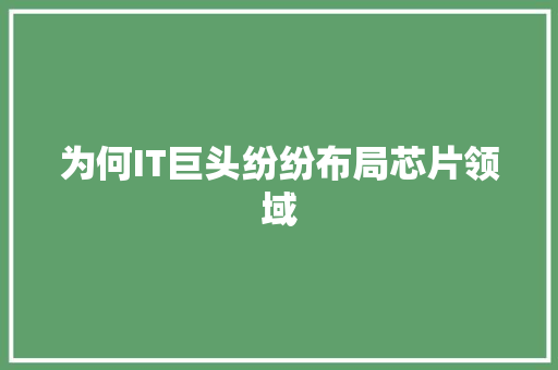为何IT巨头纷纷布局芯片领域 必应SEO