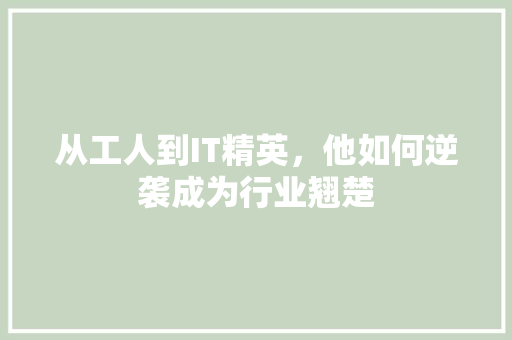 从工人到IT精英，他如何逆袭成为行业翘楚 必应SEO
