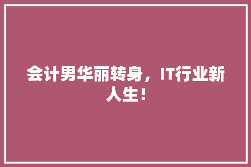 会计男华丽转身，IT行业新人生！ 必应SEO