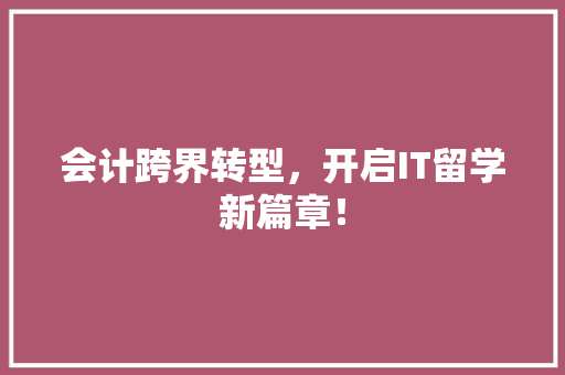 会计跨界转型，开启IT留学新篇章！ 网站建设公司