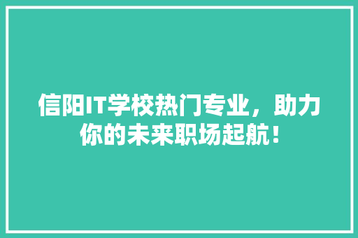 信阳IT学校热门专业，助力你的未来职场起航！ 百度SEO