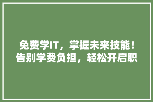 免费学IT，掌握未来技能！告别学费负担，轻松开启职场大门！ SEO关键词