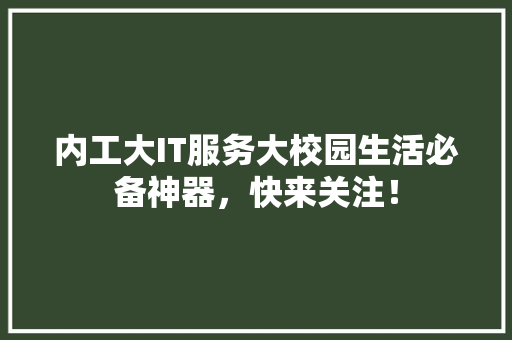 内工大IT服务大校园生活必备神器，快来关注！ 百度SEO
