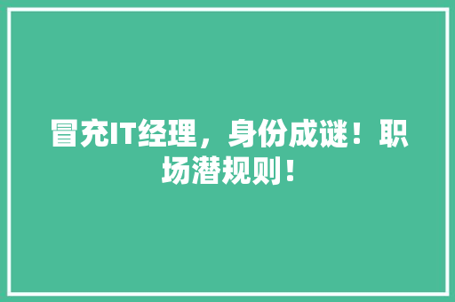 冒充IT经理，身份成谜！职场潜规则！ 神马SEO