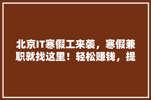 北京IT寒假工来袭，寒假兼职就找这里！轻松赚钱，提升技能！ 必应SEO