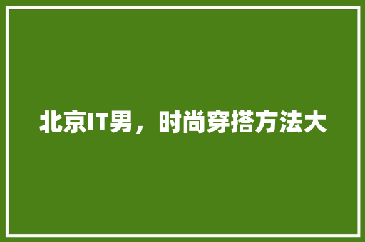 北京IT男，时尚穿搭方法大 网站建设公司