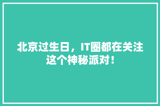 北京过生日，IT圈都在关注这个神秘派对！ 百度SEO