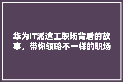 华为IT派遣工职场背后的故事，带你领略不一样的职场风采 SEO关键词