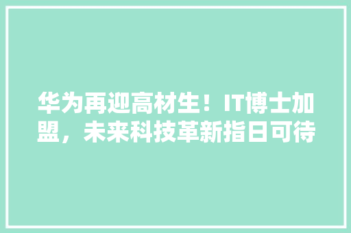 华为再迎高材生！IT博士加盟，未来科技革新指日可待！ 百度SEO
