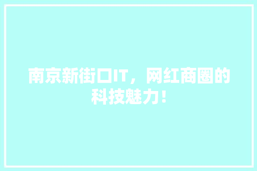 南京新街口IT，网红商圈的科技魅力！ 神马SEO