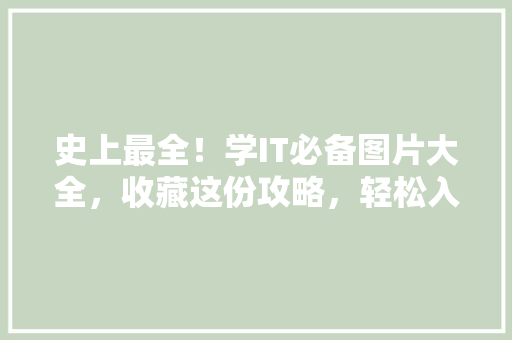 史上最全！学IT必备图片大全，收藏这份攻略，轻松入门！ 网站建设公司