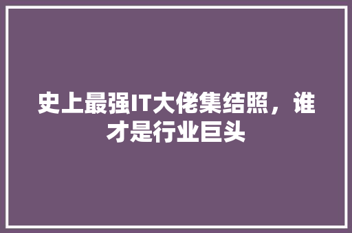 史上最强IT大佬集结照，谁才是行业巨头 百度SEO