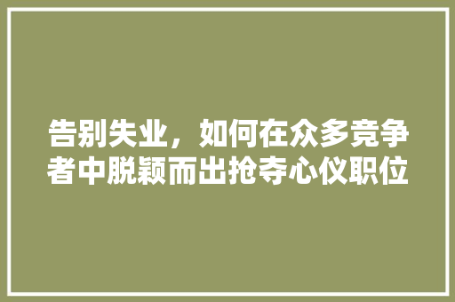 告别失业，如何在众多竞争者中脱颖而出抢夺心仪职位！ 必应SEO