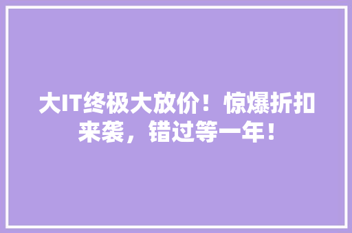 大IT终极大放价！惊爆折扣来袭，错过等一年！ 必应SEO