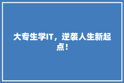 大专生学IT，逆袭人生新起点！ 搜狗SEO
