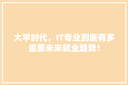 大学时代，IT专业到底有多重要未来就业趋势！ 必应SEO