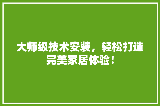 大师级技术安装，轻松打造完美家居体验！ SEO关键词