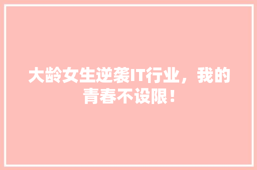 大龄女生逆袭IT行业，我的青春不设限！ SEO关键词