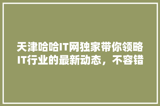 天津哈哈IT网独家带你领略IT行业的最新动态，不容错过的爆款资讯！ SEO关键词