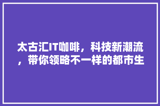 太古汇IT咖啡，科技新潮流，带你领略不一样的都市生活风采！ 搜狗SEO