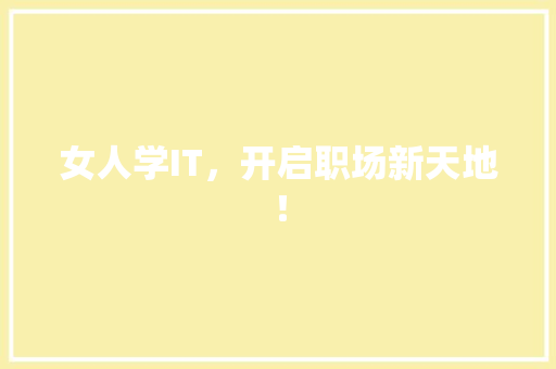 女人学IT，开启职场新天地！ 百度SEO