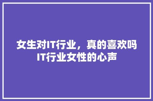 女生对IT行业，真的喜欢吗IT行业女性的心声 SEO关键词