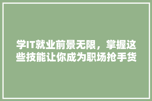 学IT就业前景无限，掌握这些技能让你成为职场抢手货！ 必应SEO