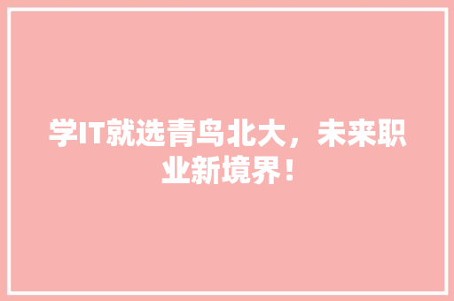 学IT就选青鸟北大，未来职业新境界！ 必应SEO