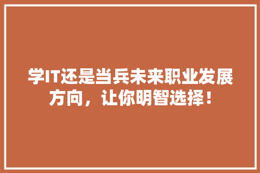 学IT还是当兵未来职业发展方向，让你明智选择！ 必应SEO