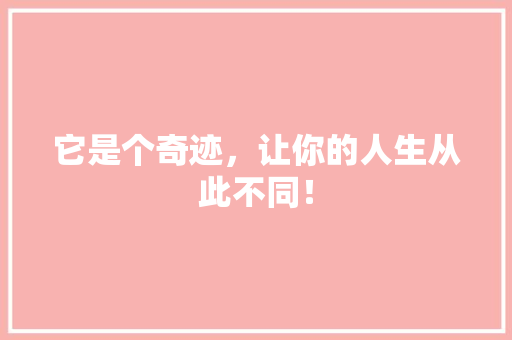 它是个奇迹，让你的人生从此不同！ 必应SEO
