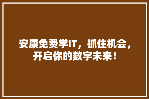 安康免费学IT，抓住机会，开启你的数字未来！ SEO关键词