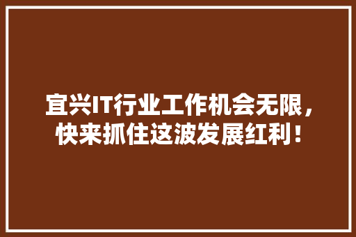 宜兴IT行业工作机会无限，快来抓住这波发展红利！ 必应SEO