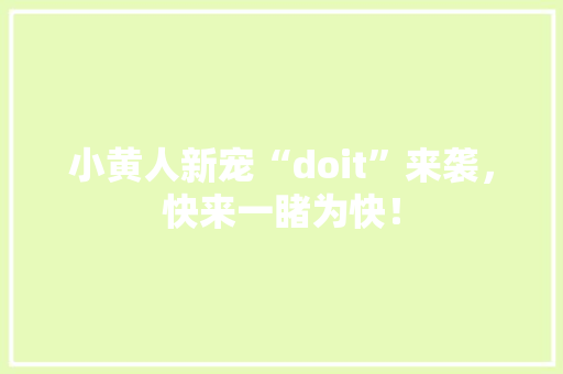 小黄人新宠“doit”来袭，快来一睹为快！ 必应SEO