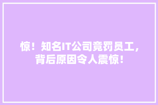 惊！知名IT公司竟罚员工，背后原因令人震惊！ 搜狗SEO