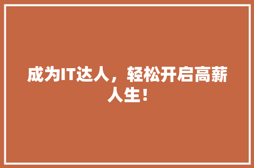 成为IT达人，轻松开启高薪人生！ 必应SEO