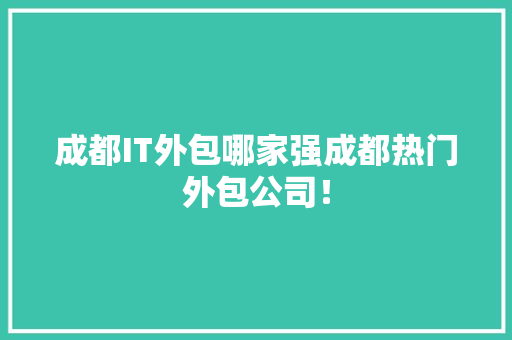 成都IT外包哪家强成都热门外包公司！ 必应SEO