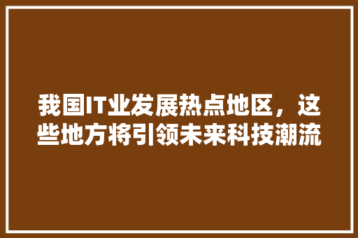 我国IT业发展热点地区，这些地方将引领未来科技潮流！ 网站建设公司