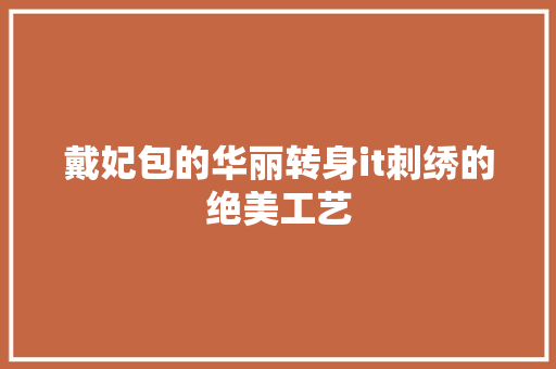 戴妃包的华丽转身it刺绣的绝美工艺 搜狗SEO