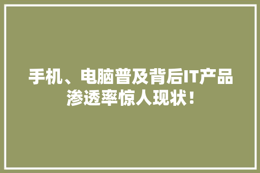 手机、电脑普及背后IT产品渗透率惊人现状！ 百度SEO