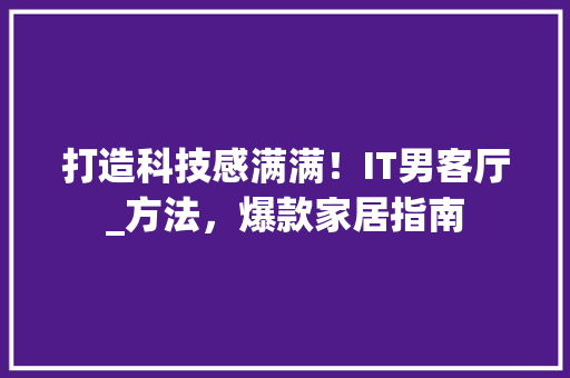 打造科技感满满！IT男客厅_方法，爆款家居指南 网站建设公司