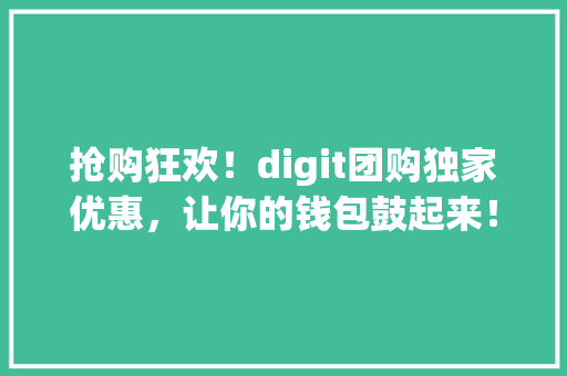 抢购狂欢！digit团购独家优惠，让你的钱包鼓起来！ 必应SEO