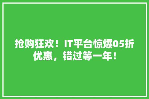 抢购狂欢！IT平台惊爆05折优惠，错过等一年！ 必应SEO