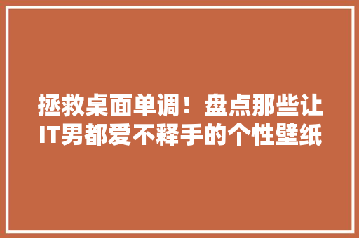 拯救桌面单调！盘点那些让IT男都爱不释手的个性壁纸 网站建设公司
